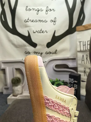 Adidas Bege Rosa Mule Sem Talão com Cadarços na Frente Loafer 3