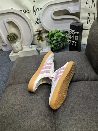 Adidas Bege Rosa Mule Sem Talão com Cadarços na Frente Loafer 6