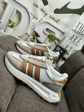 Adidas Black Beige Retro Low-Top Suede-Textile Upper Lifestyle Sneakers 7
