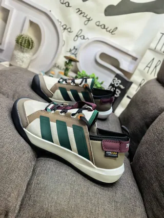 Adidas Noir et Brun Maille et Synthétique Empeigne Suela Caoutchouc Sneakers 7
