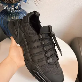 Adidas Black Monochrome Knit Upper Sneakers