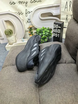 Adidas Black Monolithic Sculpted Wavy Midsole Chunky Sneakers 6