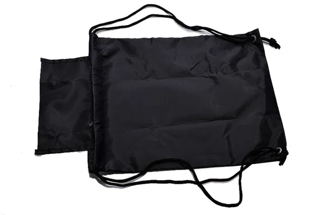 Adidas Black White Drawstring Closure Lightweight Synthetic Fabric Handbag 2
