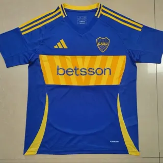 Adidas Boca Juniors Blue Yellow V-Neck Short-Sleeve Jersey