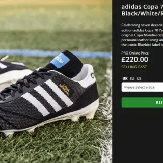 Adidas Copa Mundial Black White Red Firm-Ground Soccer Shoes
