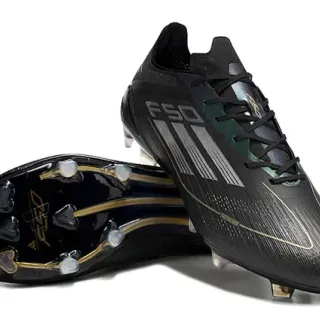 Adidas F50 Black Gold Textured Synthetic Upper Outsole Firm-Ground Soccer Shoes