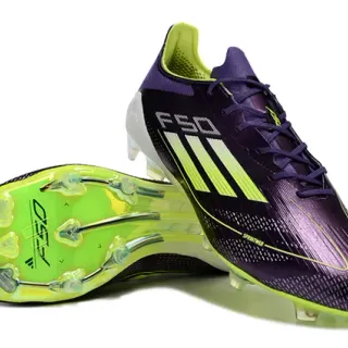 Adidas F50 Violet Jaune Col Bas Sprintweb Maille Haut Sol Firme Chaussures de Football