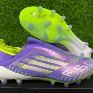 Adidas F50 Morado Amarillo Cuello de Calcetín Superior Iridiscente Firm-Ground Zapatos de Fútbol