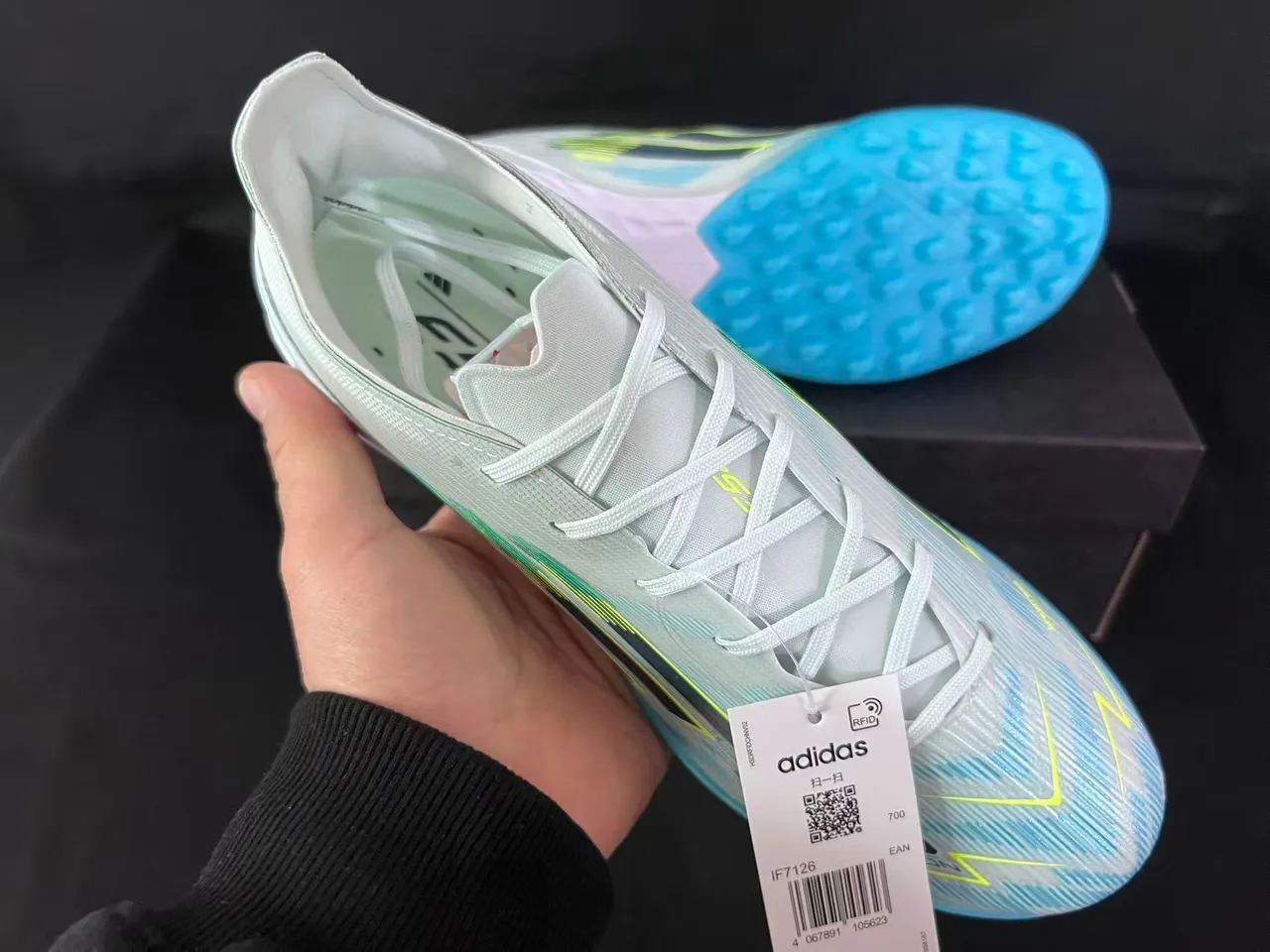 Adidas F50 Sparkfusion Light Mint and Cyan Turf ফুটবল জুতো 6