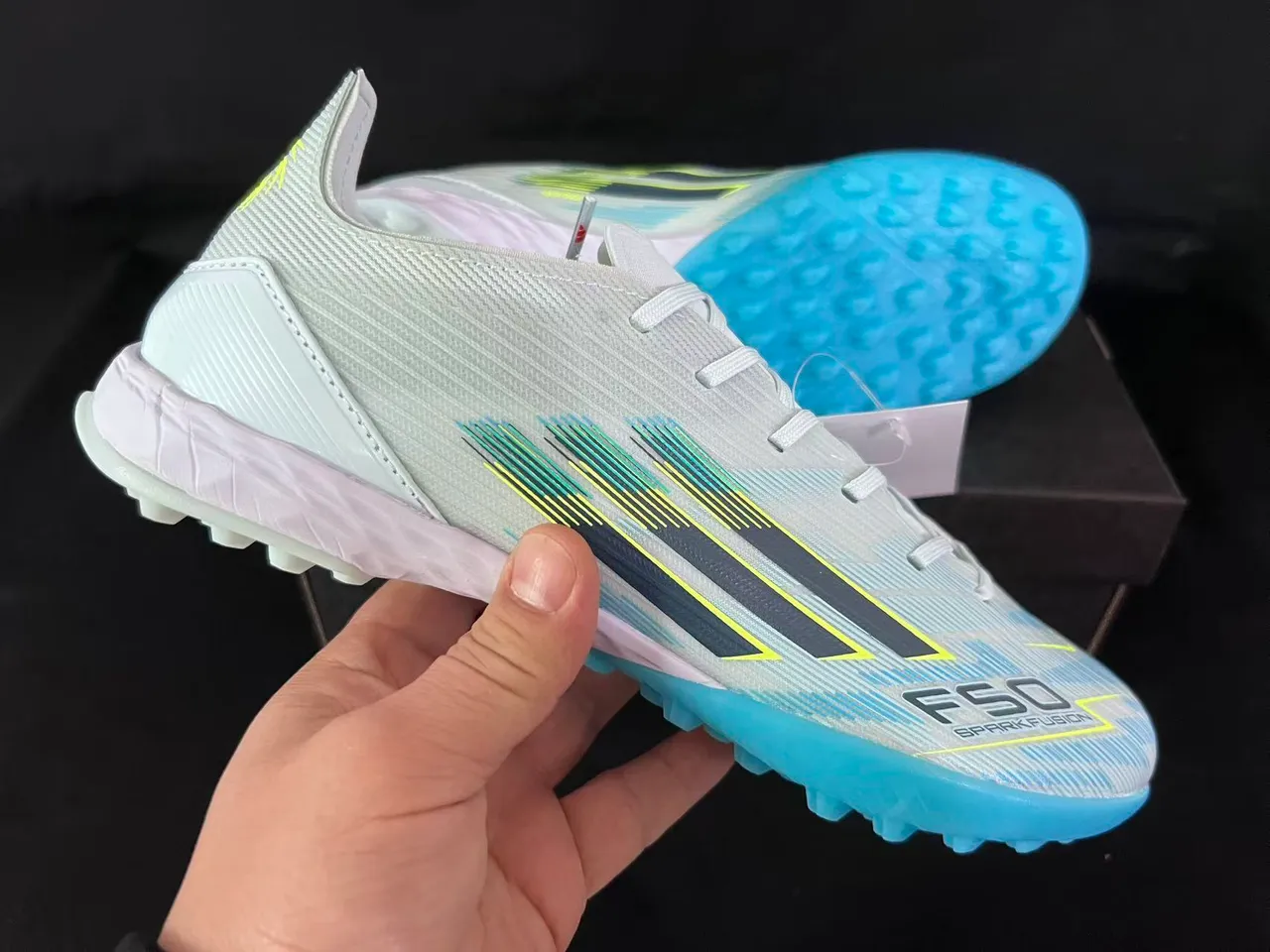 Adidas F50 Sparkfusion Light Mint and Cyan Turf ফুটবল জুতো 7