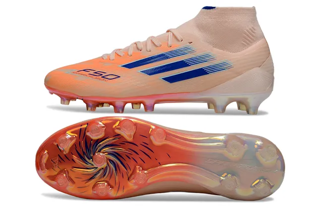 Adidas F50 Sparkle Fusion Beige Orange Blue Chaussures de football pour terrain ferme 6