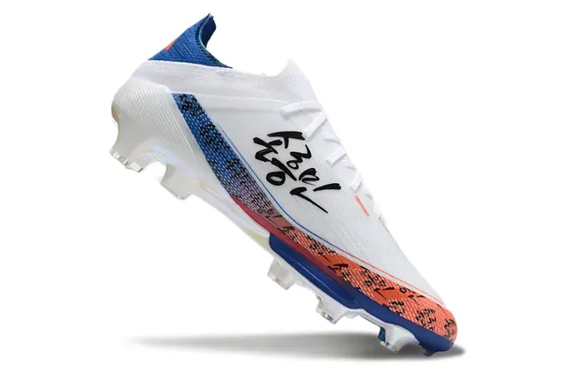 Adidas F50 Blanco Azul Bajo Corte Tejido Superior Placa Translucida Césped Firme Zapatos de Fútbol 2