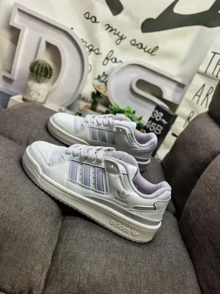 Adidas Forum Cinza Rosa Low Top Com Perfurações na Ponta Tênis Lifestyle 7