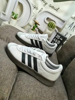 Adidas Cinza Preto Low-Top Suede-Like Upper Lifestyle Sneakers 7