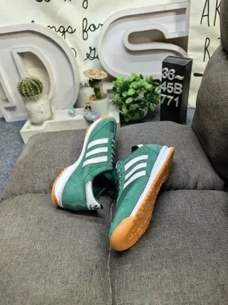 Adidas Green Beige Retro Low-Top Suede And Synthetic Upper Lifestyle Sneakers 6