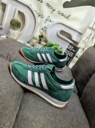 Adidas Green Beige Retro Low-Top Suede And Synthetic Upper Lifestyle Sneakers 7