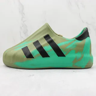 Adidas أحذية رياضية أسلوب حياة لون أخضر أسود نمط سلايب أون أعلى نسيجي ريبيد