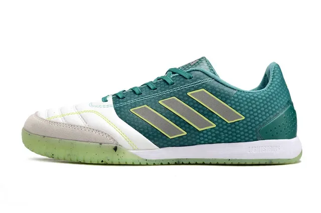 Adidas 绿白低帮网面合成鞋面室内足球鞋 3