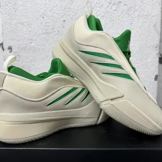 Adidas Lillard 9 Beige Green Laceless Slip-On Construction Sculpted Multi-Layered Midsole Basketball Shoes