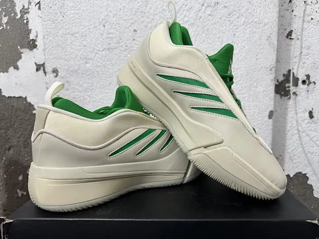 Adidas Lillard 9 Beige Green बिना लेस स्लिप-ऑन निर्माण स्कल्प्टेड बहुस्तरीय मध्यसोल बास्केटबॉल जूते 2