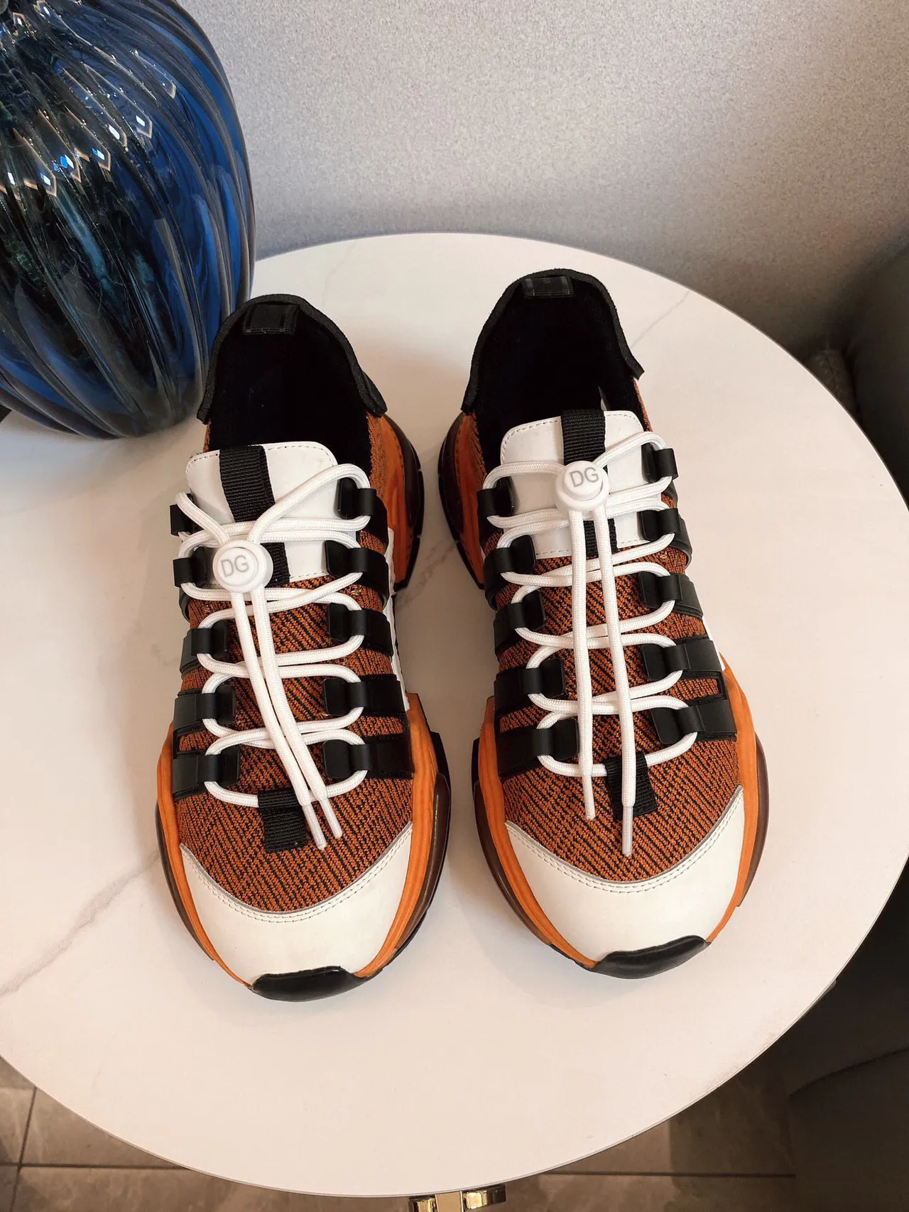 Adidas কমলা কালো বোনা উপরের Three Stripes মোটা স্নিকার্স 3