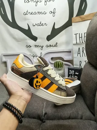 Adidas Orange Brown Low-Top Three-Stripe Side Panel Lifestyle Sneakers 5