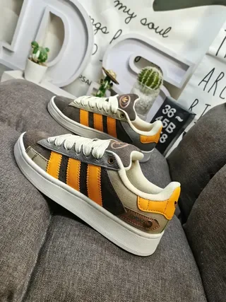 Adidas Orange Brown Low-Top Three-Stripe Side Panel Lifestyle Sneakers 7