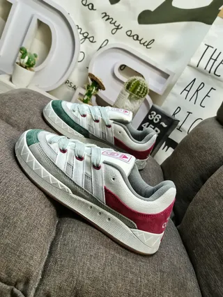 Adidas Tênis Lifestyle Rosa Bege de Camurça e Têxtil de Baixo Topo 17