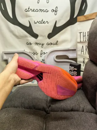 Adidas Rosa Naranja Baja de perfil Silueta de carreras Malla ingenieril superior Zapatos de correr 4