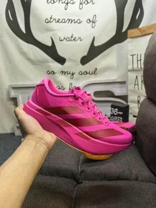 Adidas Tênis de Corrida Cabedal Monocromático Rosa Vermelho Vibrante Design de Listras Tricolor 5