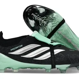 Adidas Predator أسود أخضر بدون لاسي ستراب قاعدة شفافة نعناع أرضية صلبة أحذية كرة القدم