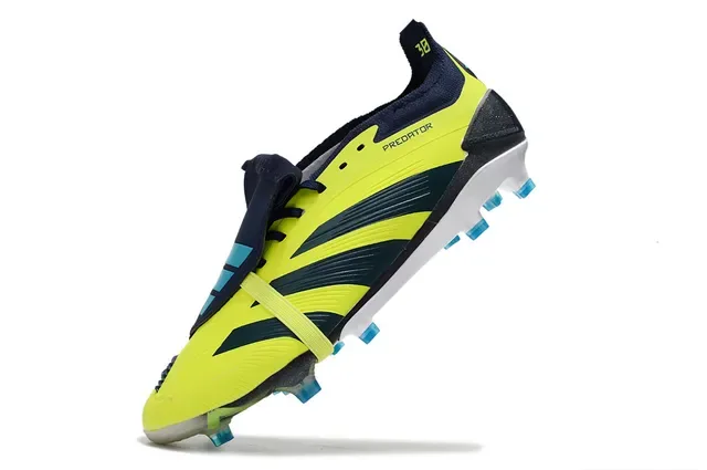 Adidas Predator أصفر نيون بحري Firm-Ground أحذية كرة القدم 3