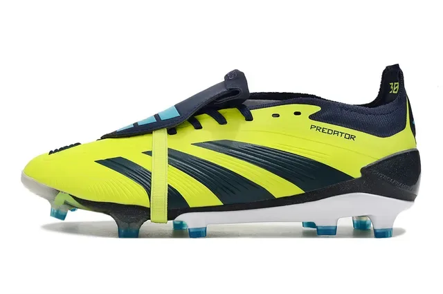 Adidas Predator أصفر نيون بحري Firm-Ground أحذية كرة القدم 6