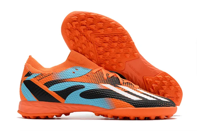 Adidas Predator Orange Black Sock-Fit Knit Collar Asymmetric Lacing Turf Soccer Shoes 4