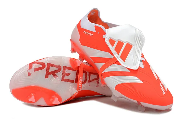 Adidas Predator কমলা সাদা লো-কাট সিলুয়েট কেজ-স্টাইল স্ট্র্যাপ ক্লোজার ফার্ম-গ্রাউন্ড ফুটবল জুতা 4