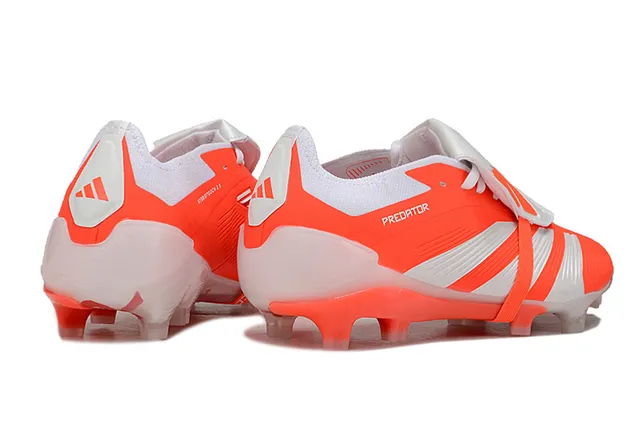 Adidas Predator কমলা সাদা লো-কাট সিলুয়েট কেজ-স্টাইল স্ট্র্যাপ ক্লোজার ফার্ম-গ্রাউন্ড ফুটবল জুতা 5