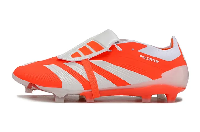 Adidas Predator কমলা সাদা লো-কাট সিলুয়েট কেজ-স্টাইল স্ট্র্যাপ ক্লোজার ফার্ম-গ্রাউন্ড ফুটবল জুতা 7