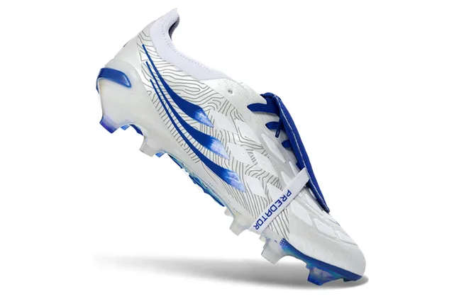 Adidas Predator Branco Azul Holográfico Firm-Ground Sapatos de Futebol 2