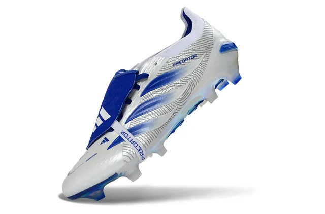 Adidas Predator Branco Azul Holográfico Firm-Ground Sapatos de Futebol 3