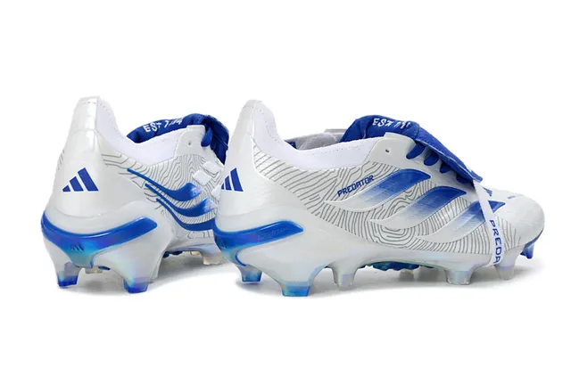 Adidas Predator Branco Azul Holográfico Firm-Ground Sapatos de Futebol 5