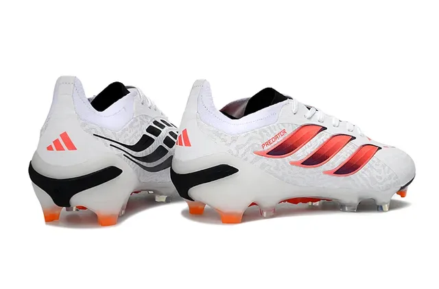 Adidas Predator White Pink Low-Cut Knit Upper Gradient Three Stripes Firm-Ground Soccer Shoes 5