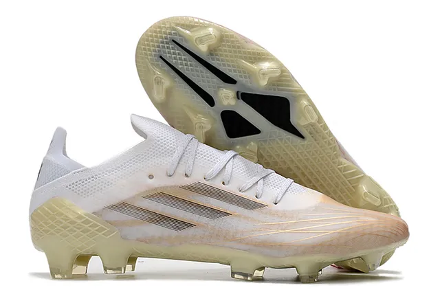 Adidas Red Gold Sapatos de futebol com upper sintético de corte baixo, jaula metálica e sola para gramado firme 7