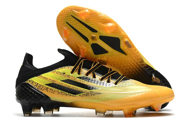 Adidas Red Gold Sapatos de futebol com upper sintético de corte baixo, jaula metálica e sola para gramado firme 22