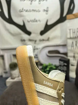 Adidas Samba Mule Loafers Beige et Blanc en Maille 3