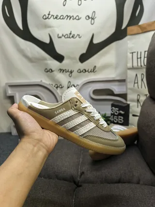 Adidas Samba Mule Loafers Beige et Blanc en Maille 5