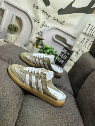 Adidas Samba Mule Loafers Beige et Blanc en Maille 7