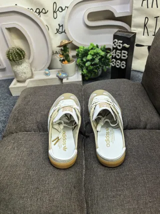 Adidas Samba Mule Loafers Beige et Blanc en Maille 8