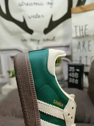 Adidas Samba Tênis Verdes e Creme Lifestyle 3
