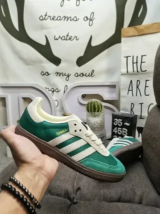 Adidas Samba Tênis Verdes e Creme Lifestyle 5