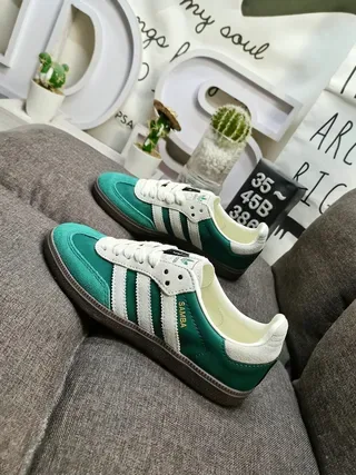 Adidas Samba Tênis Verdes e Creme Lifestyle 7